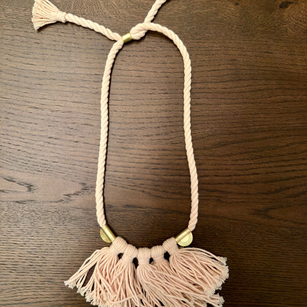 Madewell Pink Tassel Necklace